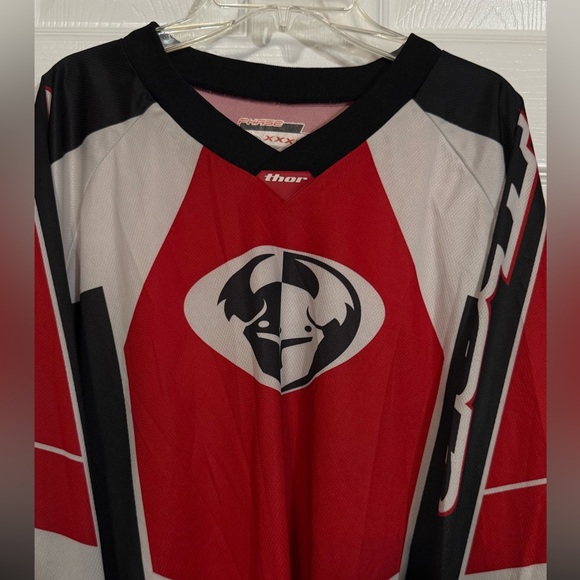 Thor Motocross Jersey Red Black White Long Sleeve Racing Top XXXL - Picture 3 of 15